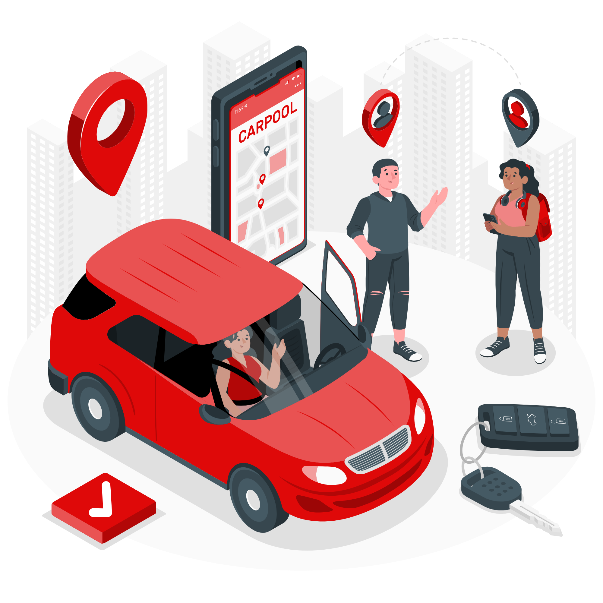 Illustration Auto kaufen und verkaufen